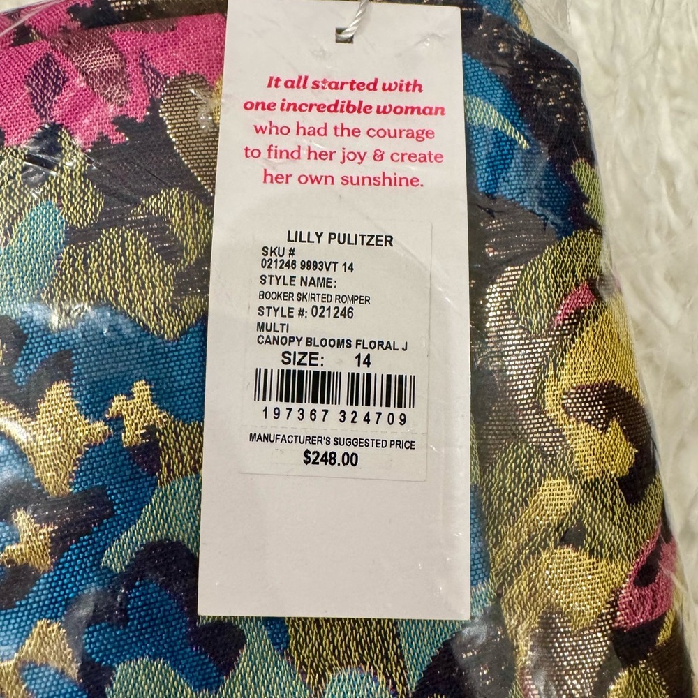 🆕 Lilly Pulitzer BOOKER SKIRTED ROMPER in “Canopy Blooms” MSRP $248 NWT sz 14 - Picture 4 of 6